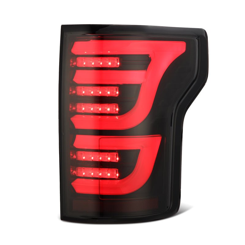 AlphaRex 15-20 Ford F-150 Luxx LED Tail Lights (Pair) Black/Red (Not For Blind Spot Sensor Models)-Headlights-AlphaRex