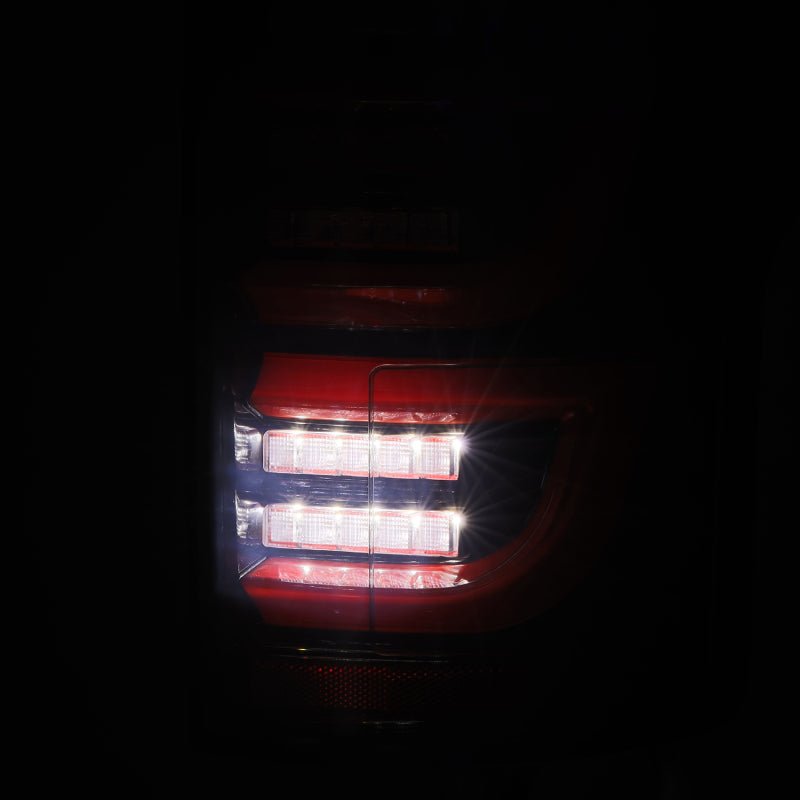 AlphaRex 15-20 Ford F-150 Luxx LED Tail Lights (Pair) Black/Red (Not For Blind Spot Sensor Models)-Headlights-AlphaRex