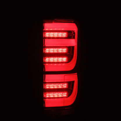 AlphaRex 15-20 Ford F-150 Luxx LED Tail Lights (Pair) Black/Red (Not For Blind Spot Sensor Models)-Headlights-AlphaRex