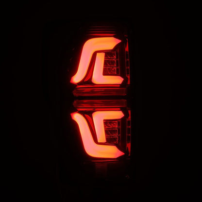AlphaRex 17-19 Ford F250 Super Duty PRO-Series LED Tail Lights Jet Black (w/o Blind Spot Sensor)-Tail Lights-AlphaRex