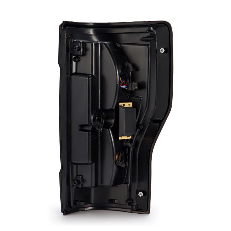 AlphaRex 17-19 Ford F250 Super Duty PRO-Series LED Tail Lights Jet Black (w/o Blind Spot Sensor)-Tail Lights-AlphaRex