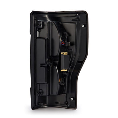 AlphaRex 17-19 Ford F250 Super Duty PRO-Series LED Tail Lights Jet Black (w/o Blind Spot Sensor)-Tail Lights-AlphaRex