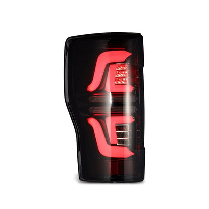 AlphaRex 17-19 Ford F250 Super Duty PRO-Series LED Tail Lights Jet Black (w/o Blind Spot Sensor)-Tail Lights-AlphaRex