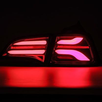 AlphaRex 17-22 Tesla Model 3 PRO-Series LED Tail Lights Jet Black w/Seq Sig-Tail Lights-AlphaRex