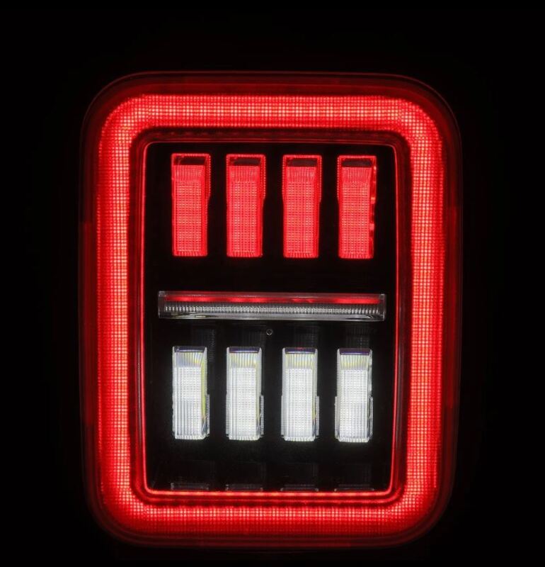 AlphaRex 19-24 Jeep Gladiator JT Nova-Series Prismatic LED Tail Lights - Black-Red-Headlights-AlphaRex