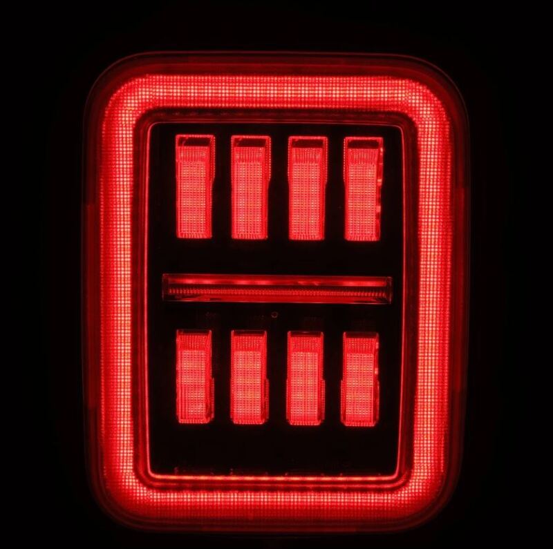 AlphaRex 19-24 Jeep Gladiator JT Nova-Series Prismatic LED Tail Lights - Black-Red-Headlights-AlphaRex