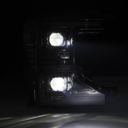 AlphaRex 20-22 Ford F-250/350/450 SD LUXX-Series LED Proj Headlights Alpha-Bk w/Acv Light SS & SBDRL-Headlights-AlphaRex