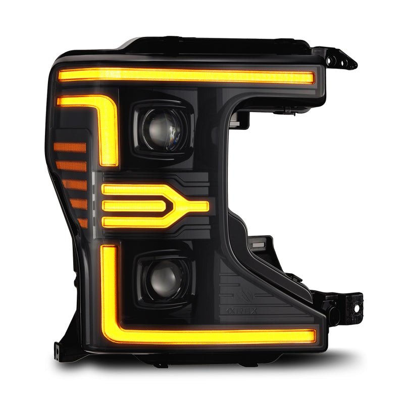 AlphaRex 20-22 Ford F-250/350/450 SD LUXX-Series LED Proj Headlights Alpha-Bk w/Acv Light SS & SBDRL-Headlights-AlphaRex