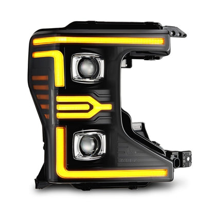 AlphaRex 20-22 Ford F-250/350/450/550 SD LUXX-Series LED Proj Headlights Bk w/Acv Light SS & SBDRL-Headlights-AlphaRex