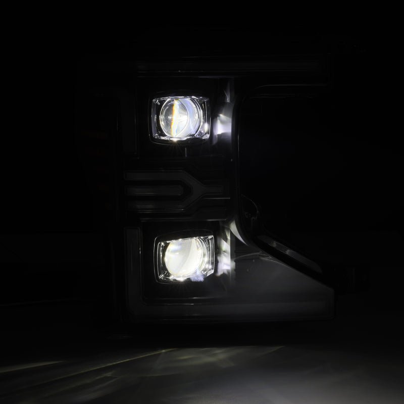 AlphaRex 20-22 Ford F-250/350/450/550 SD LUXX-Series LED Proj Headlights Bk w/Acv Light SS & SBDRL-Headlights-AlphaRex