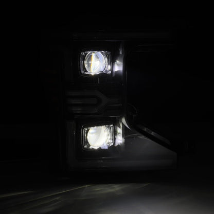 AlphaRex 20-22 Ford F-250/350/450/550 SD LUXX-Series LED Proj Headlights Bk w/Acv Light SS & SBDRL-Headlights-AlphaRex