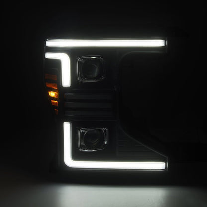 AlphaRex 20-22 Ford F150 Pro-Series Projector Headlights Black w/ Activation Light / Seq. Sig. / DRL-Headlights-AlphaRex