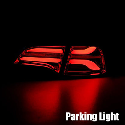 AlphaRex 20-22 Tesla Model Y PRO-Series LED Tail Lights Red Smoke w/Seq Sig-Tail Lights-AlphaRex