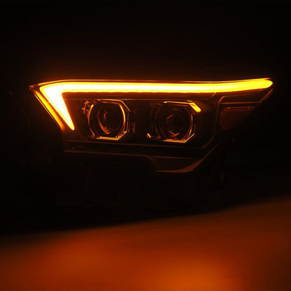 AlphaRex 23-24 Toyota Tacoma LUXX-Series LED Proj Headlights Blk w/Actv Light & Seq. Sig + DRL-Headlights-AlphaRex