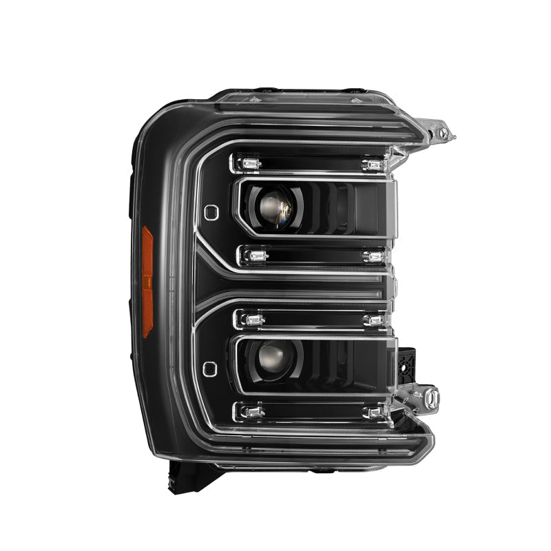 AlphaRex 23-26 Ford F-250 SD LUXX LED Proj Headlights Alpha Blk w/Activ Light/Seq Signal/Switchback-Headlights-AlphaRex