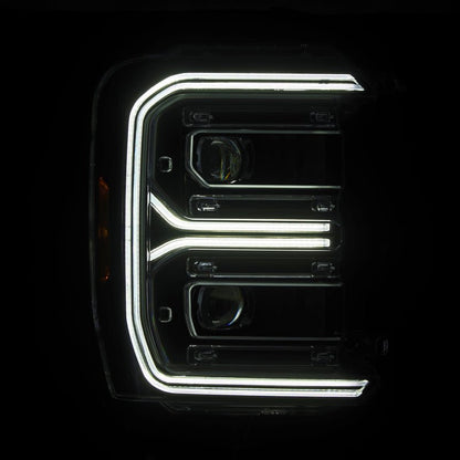 AlphaRex 23-26 Ford F-250 SD LUXX LED Proj Headlights Blk w/Activ Light/Seq Signal/Switchback-Headlights-AlphaRex