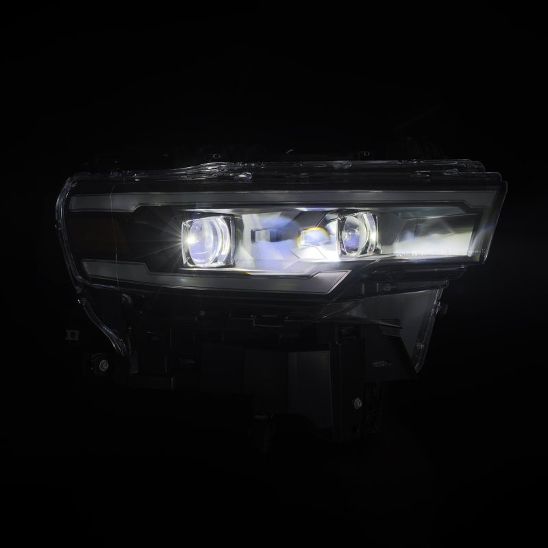 AlphaRex 25-26 Dodge Ram 1500 Luxx LED Proj Headlights -Black w/Activ Lit/ Seq Signal/Switchbk DRL-Headlights-AlphaRex