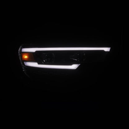 AlphaRex 25-26 Dodge Ram 1500 Luxx LED Proj Headlights -Black w/Activ Lit/ Seq Signal/Switchbk DRL-Headlights-AlphaRex