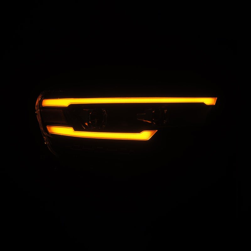 AlphaRex 25-26 Dodge Ram 1500 Luxx LED Proj Headlights -Black w/Activ Lit/ Seq Signal/Switchbk DRL-Headlights-AlphaRex