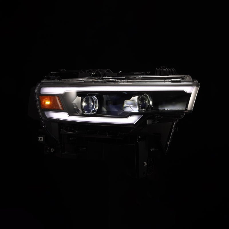 AlphaRex 25-26 Dodge Ram 1500 Luxx LED Proj Headlights -Black w/Activ Lit/ Seq Signal/Switchbk DRL-Headlights-AlphaRex