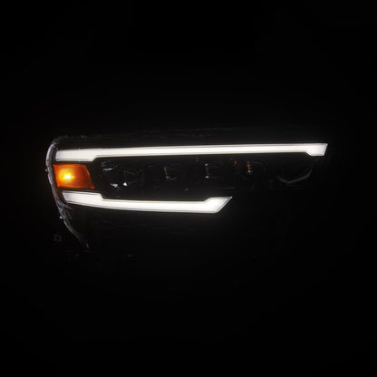 AlphaRex 25-26 Dodge Ram 1500 NOVA LED Proj Headlights- Alpha-Black w/Activ Lit/Seq Signal/Switchbk-Headlights-AlphaRex