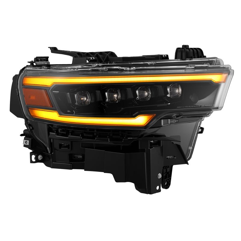 AlphaRex 25-26 Dodge Ram 1500 NOVA LED Proj Headlights- Alpha-Black w/Activ Lit/Seq Signal/Switchbk-Headlights-AlphaRex