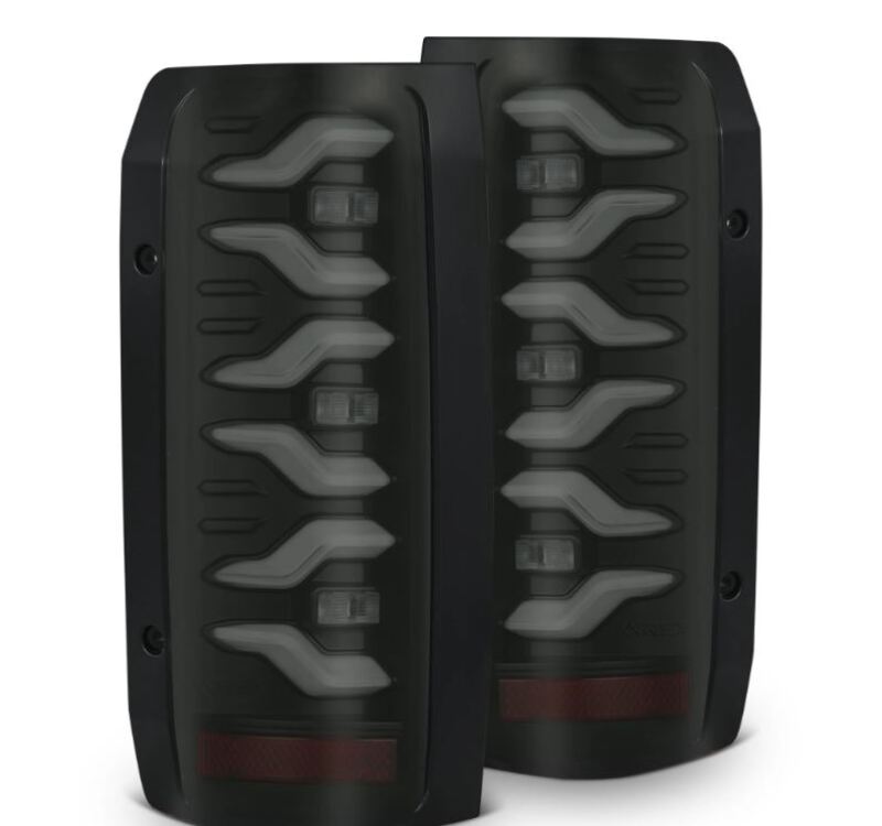 AlphaRex 87-96 Ford Bronco/F-150 Luxx-Series LED Tail Lights - Black-Headlights-AlphaRex
