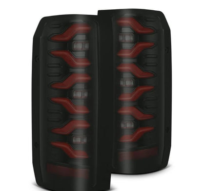 AlphaRex 87-96 Ford Bronco/F-150 Luxx-Series LED Tail Lights - Black Red-Headlights-AlphaRex