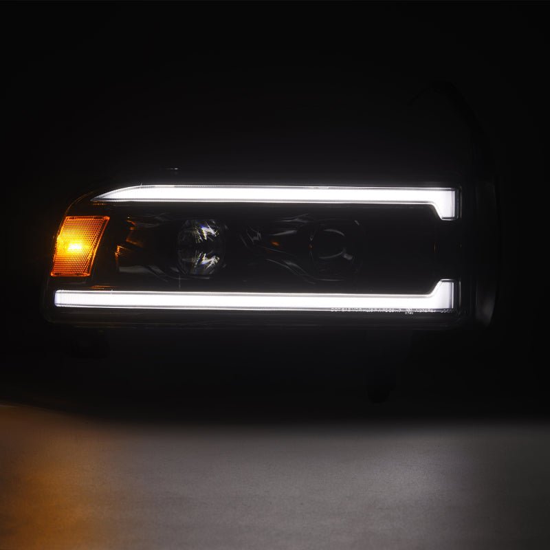 AlphaRex 94-01 RAM 1500 LUXX LED Proj Headlights Alpha-Blk w/Activ Light/Seq Signal/SB DRL-Headlights-AlphaRex