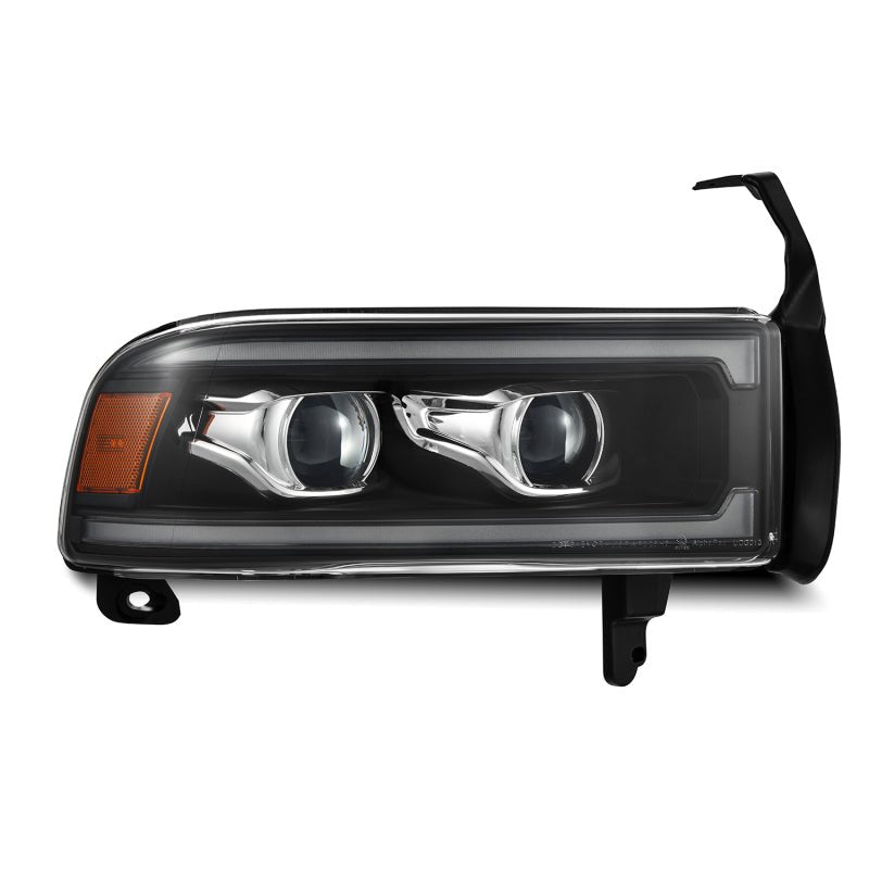 AlphaRex 94-01 RAM 1500 LUXX LED Proj Headlights Blk w/Activ Light/Seq Signal/SB DRL-Headlights-AlphaRex