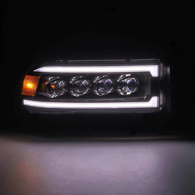AlphaRex 94-01 RAM 1500 NOVA LED Proj Headlights Blk w/Activ Light/Seq Signal/SB DRL-Headlights-AlphaRex
