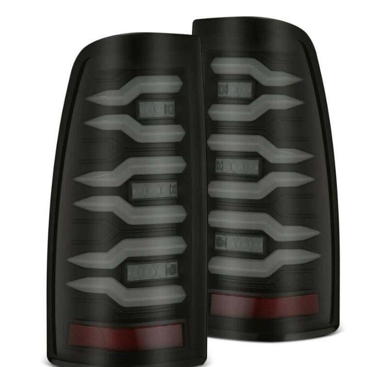 AlphaRex 99-06 Chevrolet Silverado/99-06 GMC Sierra LUXX-Series LED Tail Lights - Black-Wiring Connectors-AlphaRex