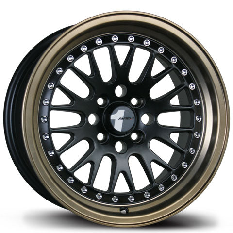AVID.1 AV-12 Black W/ Bronze Lip 16x8 +25 4x100|4x114.3mm 73.1mm