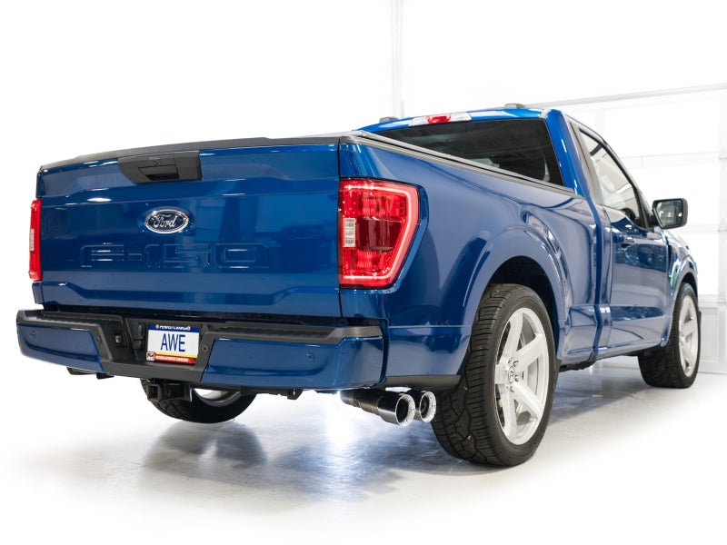 AWE 21 - 25 Ford F150 (14th Gen Reg Cab) Cat - Back Exhaust - 4.5in Dual Side Exit Chrome Tips Catback