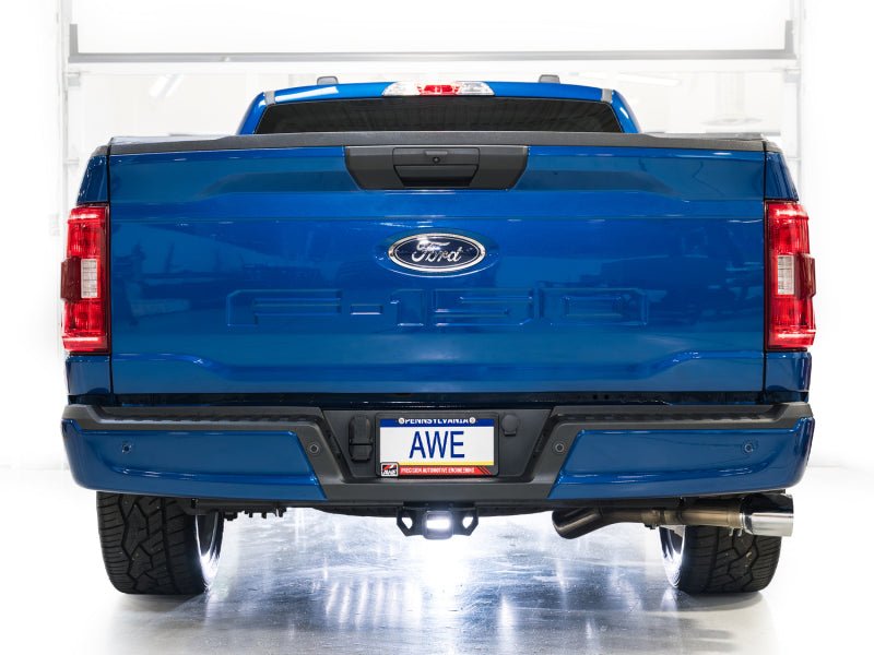 AWE 21 - 25 Ford F150 (14th Gen Reg Cab) Cat - Back Exhaust - 4.5in Dual Side Exit Chrome Tips Catback