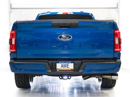 AWE 21 - 25 Ford F150 (14th Gen Reg Cab) Cat - Back Exhaust - 4.5in Dual Side Exit Chrome Tips Catback