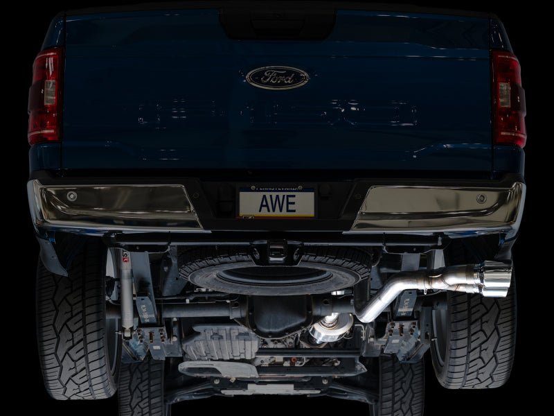 AWE 21 - 25 Ford F150 (14th Gen Reg Cab) Cat - Back Exhaust - 4.5in Dual Side Exit Chrome Tips Catback