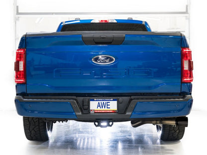 AWE 21 - 25 Ford F150 (14th Gen Reg Cab) Cat - Back Exhaust - 4.5in Dual Side Exit Diamond Black Tips Catback