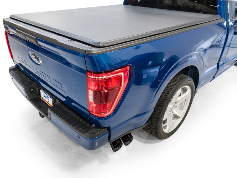 AWE 21 - 25 Ford F150 (14th Gen Reg Cab) Cat - Back Exhaust - 4.5in Dual Side Exit Diamond Black Tips Catback