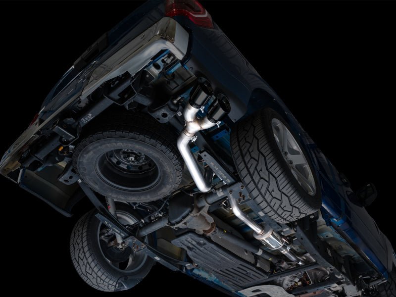 AWE 21 - 25 Ford F150 (14th Gen Reg Cab) Cat - Back Exhaust - 4.5in Dual Side Exit Diamond Black Tips Catback