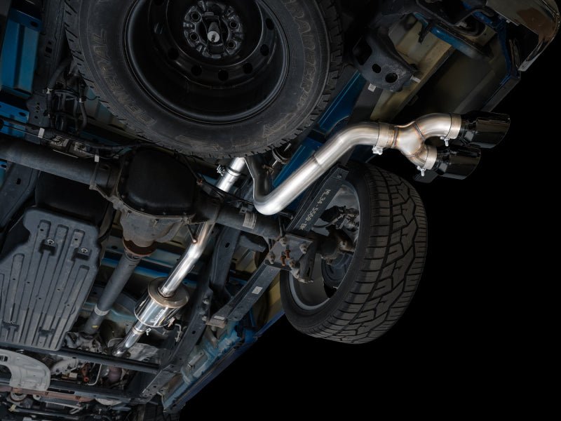 AWE 21 - 25 Ford F150 (14th Gen Reg Cab) Cat - Back Exhaust - 4.5in Dual Side Exit Diamond Black Tips Catback