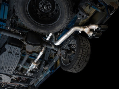 AWE 21 - 25 Ford F150 (14th Gen Reg Cab) Cat - Back Exhaust - 4.5in Dual Side Exit Diamond Black Tips Catback