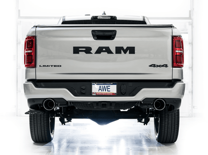 AWE 25+ RAM 1500 3.0TT 0FG Catback Touring Exhaust - Chrome Silver Tips Catback