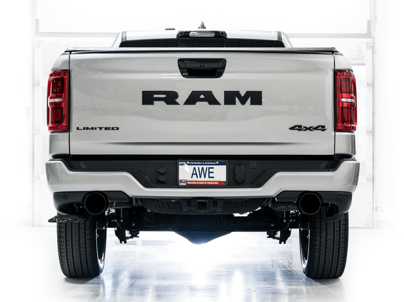 AWE 25+ RAM 1500 3.0TT 0FG Catback Touring Exhaust - Diamond Black Tips Catback