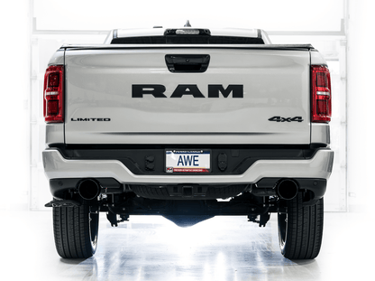 AWE 25+ RAM 1500 3.0TT 0FG Catback Touring Exhaust - Diamond Black Tips Catback