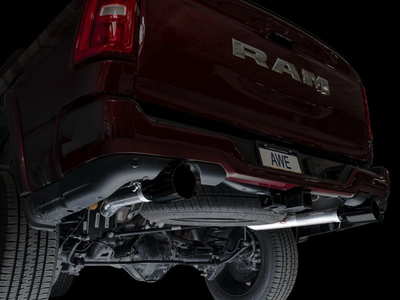 AWE 25+ RAM 1500 3.0TT 0FG Catback Touring Exhaust - Diamond Black Tips Catback