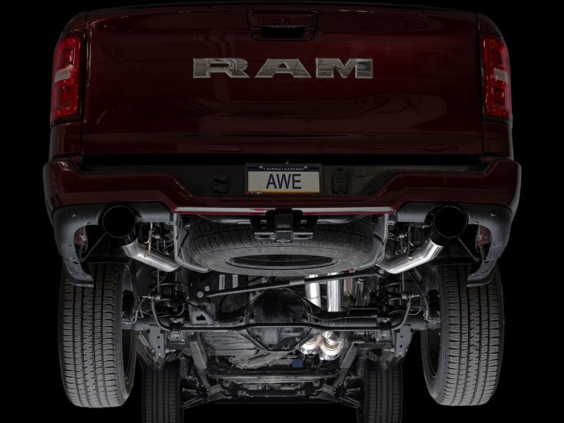 AWE 25+ RAM 1500 3.0TT 0FG Catback Touring Exhaust - Diamond Black Tips Catback