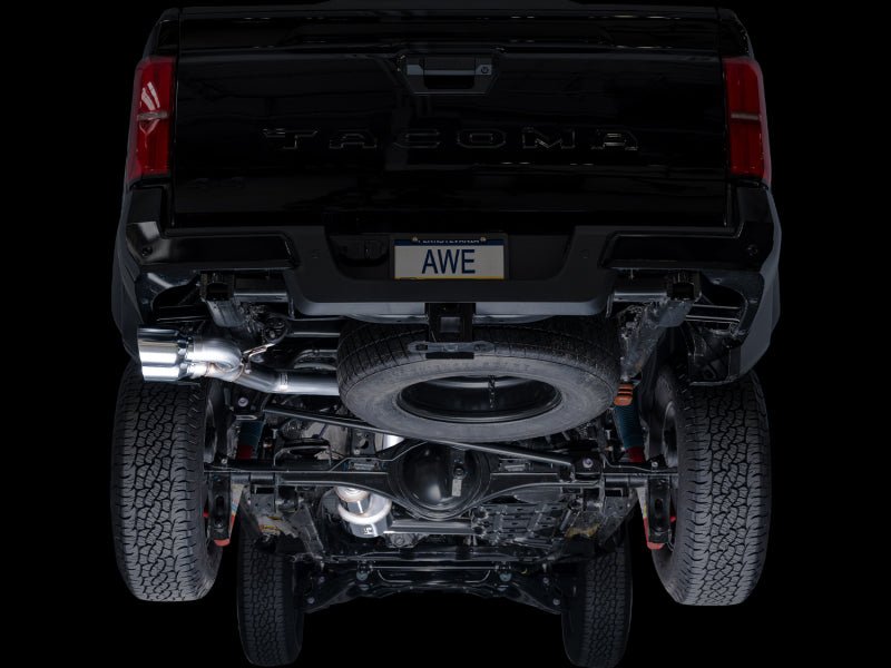 AWE Exhaust for 4th Gen Toyota Tacoma Dual Chrome Silver Tips Catback