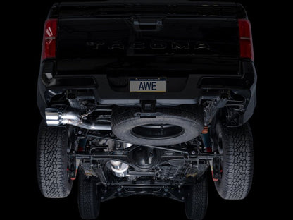 AWE Exhaust for 4th Gen Toyota Tacoma Dual Chrome Silver Tips Catback