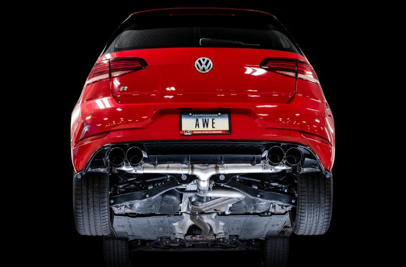 AWE Tuning 15 - 17 Volkswagen Golf R MK7 Track Edition Exhaust - Diamond Black Tips (102mm) Catback